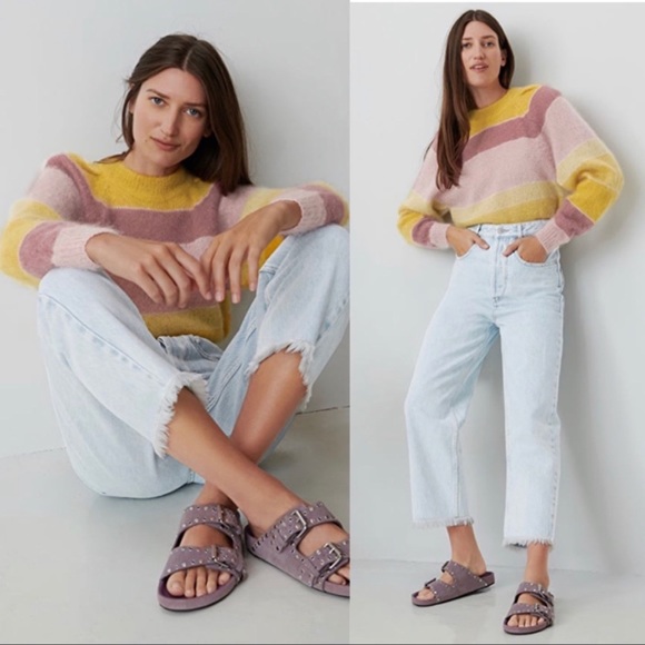 Isabel Marant Etoile Daniel Striped Mohair Blend Sweater Jumper Size 44 - Picture 4 of 11